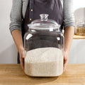 Square Storage Jars Plastic Airtight Grain Containers Food Canisters Dried Fruit Sealed Kitchen BoxesReusable Pet Flour Tea