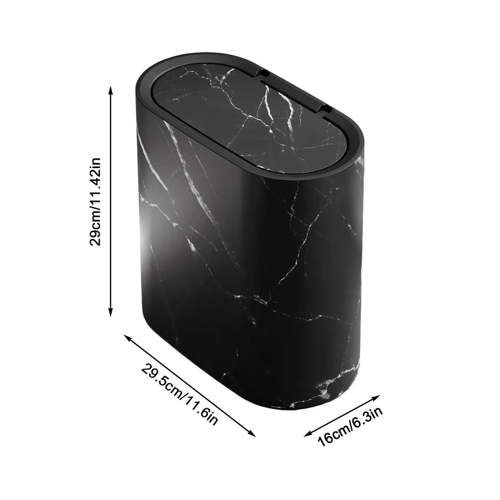Bathroom Trashcans with Lids Narrow Wastebasket Modern Waste Basket for Home School Office Apartment