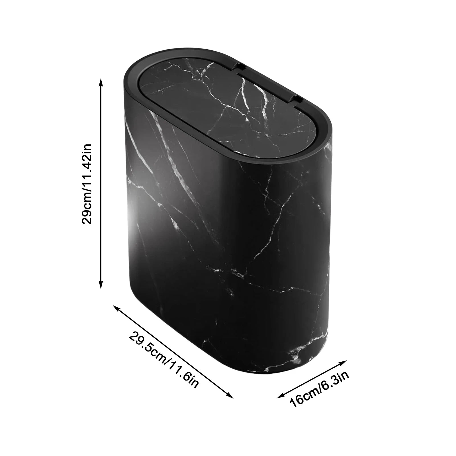 Bathroom Trashcans with Lids Narrow Wastebasket Modern Waste Basket for Home School Office Apartment