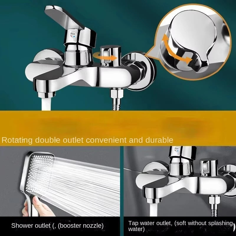 Grey/Silver T-Shaped Shower Set: Suitable for RVs and camper vans, tool-free installation, leak and explosion-proof.