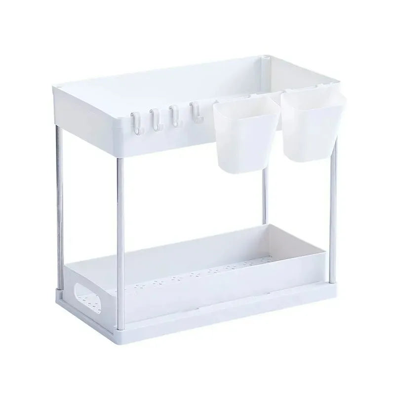 Kitchen Under Sink Storage Organizer Shelf 2 Tier Drawer Multipurpose Rack Cabinet Under Sink Storage Rack Bathroom Organizer
