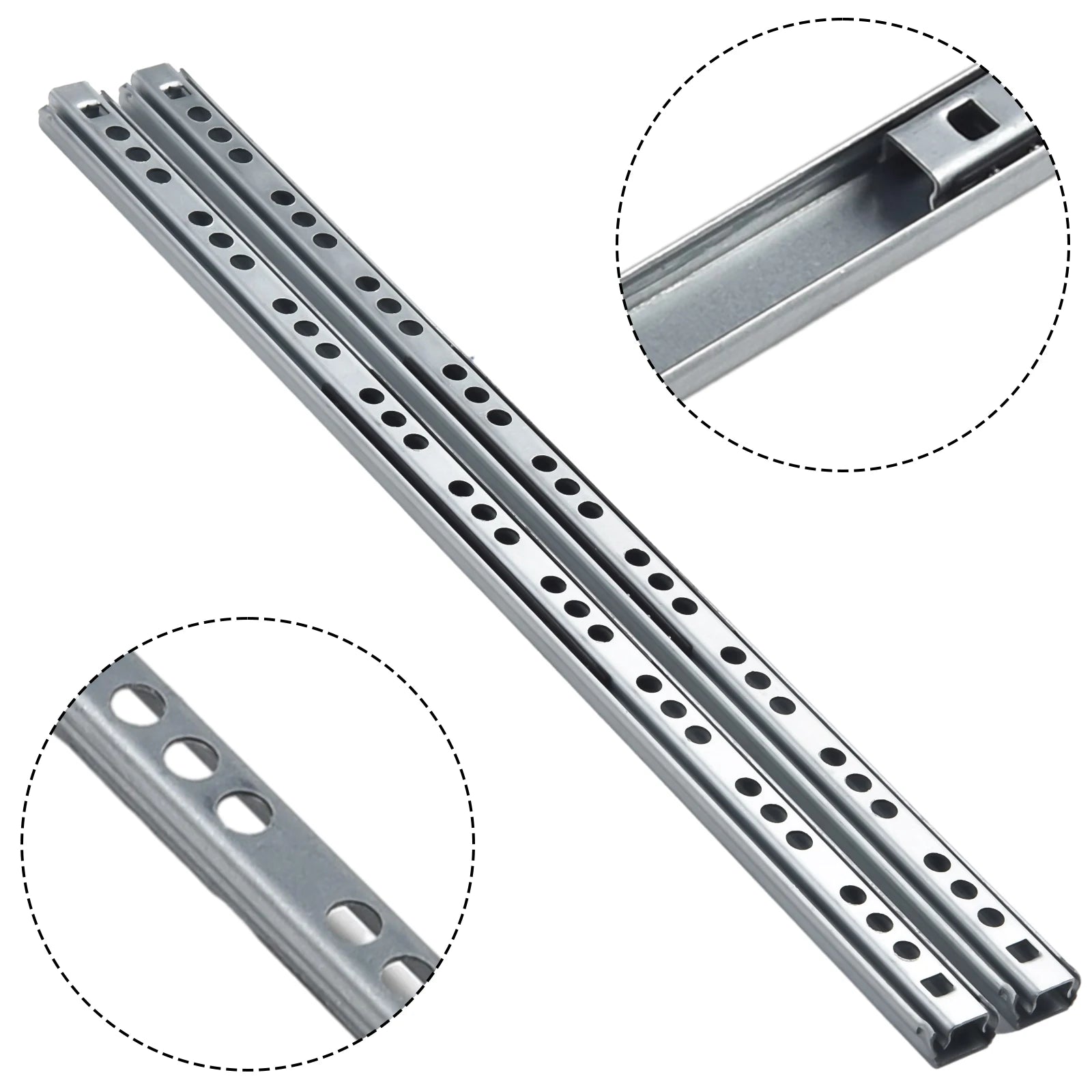 2Pcs 8/10/13/16 Inch Kitchen Cupboard Drawer Slides Furniture Complete Rail Road Extension Components Hardware Accessories