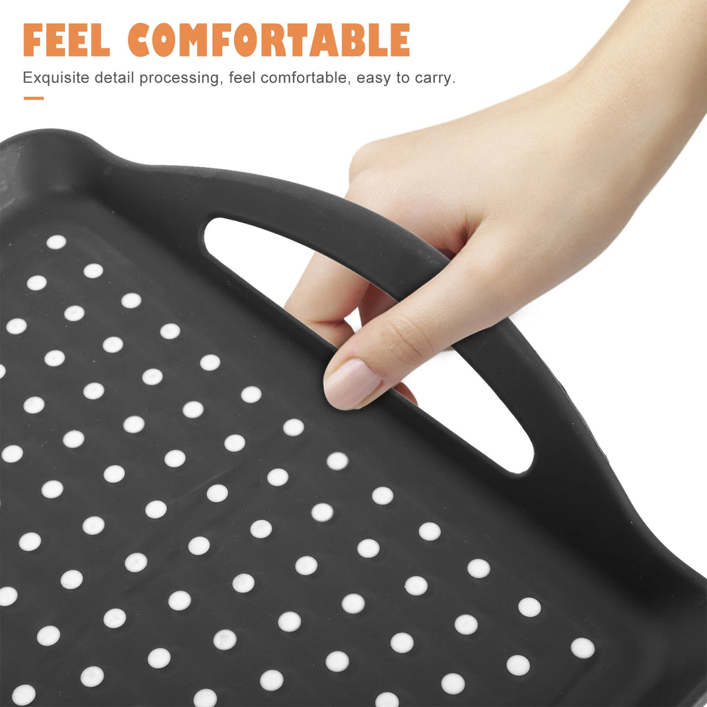 1pc Rectangular Polka Dot Plastic Tray Non- For Food Home Decor Gift Rectangular Serving Tray Cake Serving Plate