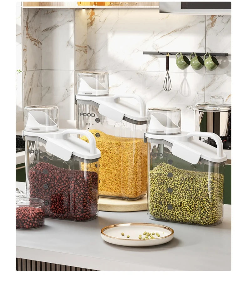 Airtight Food Storage Containers Cereal Dispenser Cereal Container Storage Box Rice Dispenser Grain Dispenser Kitchen Organizer