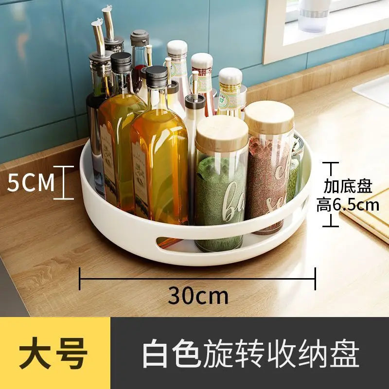 Rotatable Kitchen Spice Rack Multi-Tier Countertop Seasoning Organizer with Movable Turntable for Spice Jars Boxes