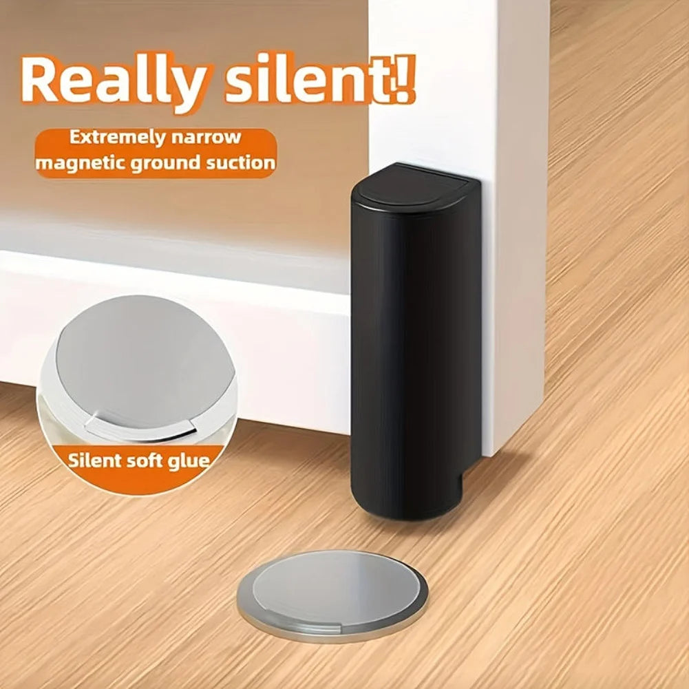 Magnetic Door Stop Stopper For Floor Indoors No Drilling Invisible Weighted Doorstop Silent Door Stops Stoppers Catch Holder