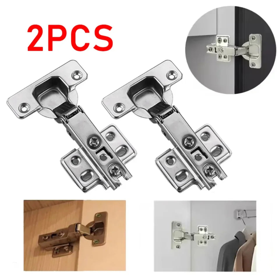 2Pcs Cabinet Hinges Steel Hydraulic Door Hinge Damper Buffer Soft Closing for Kitchen Cupboard Furniture  furniture