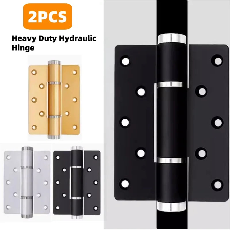 2 Pieces Soft Closing Door Hinge Automatic 90° Positioning Hydraulic Door Closer 5 Inch Adjustable Door Closer Hardware