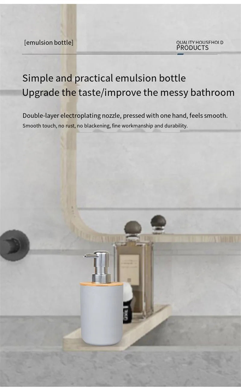 Bamboo Bathroom Accessories Toilet Brush Toothbrush Holder Gargle Cup Soap Holder Lotion Dispenser Bathroom Essential Accessory