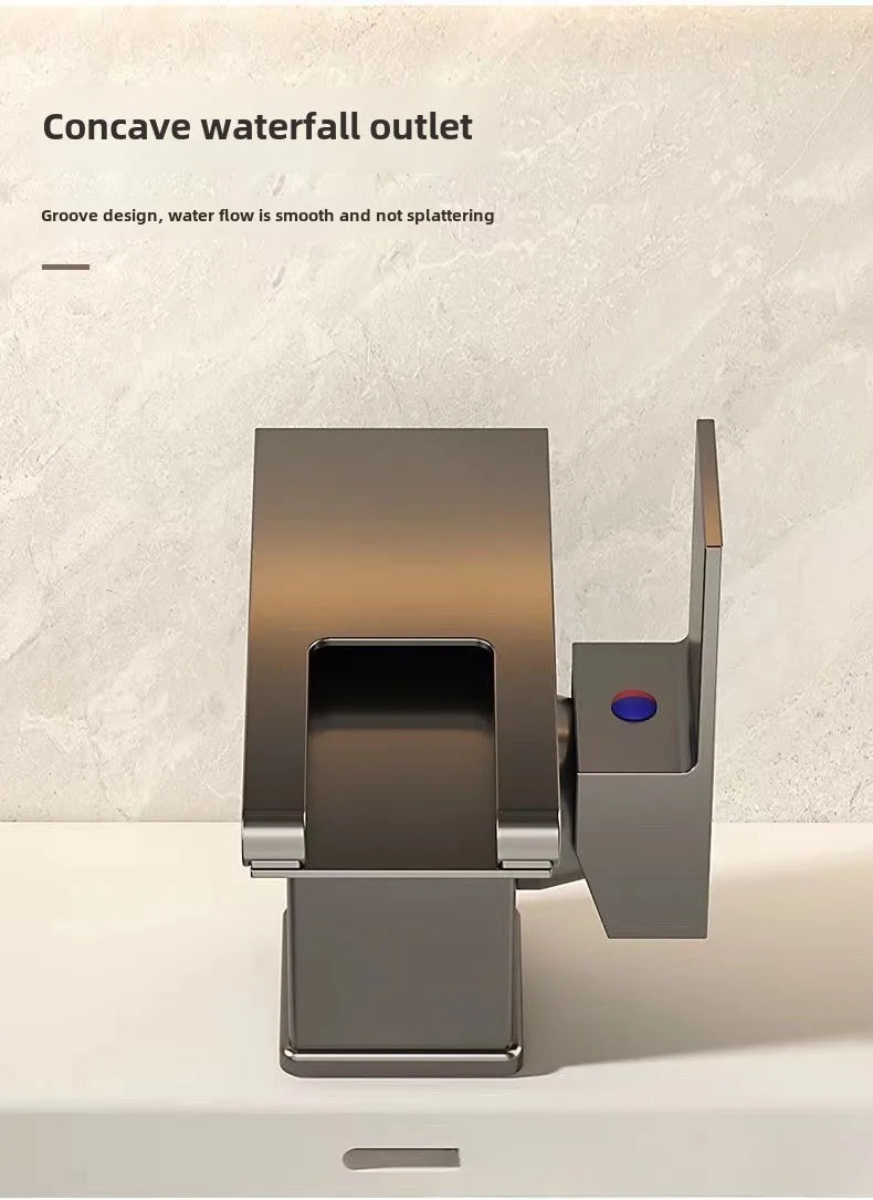 Wash Basin Faucet Bathroom Cold and Hot Sink Tap Toilet Luxury Water Taps Modern Brass Mixers Tap LED Light Bathroom Sink Faucet