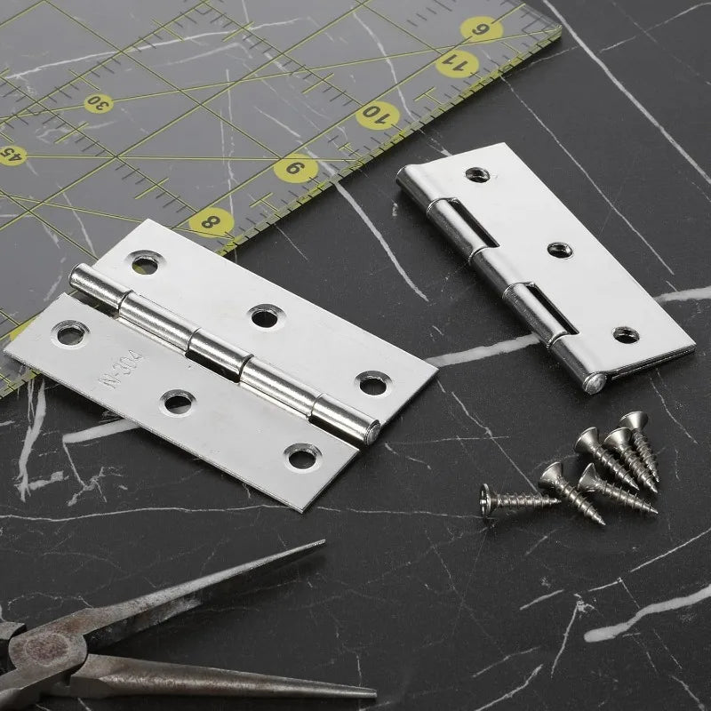 Stainless Steel Furniture Cabinet Door Hinges Window Wooden Box Folding Butt Hinges Drawer Fitting Closet Hinge Hardware Tools
