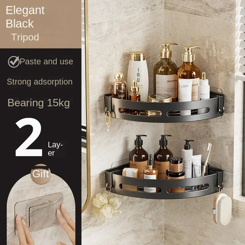 3/2/1PCS No Punching Required Bathroom Shampoo Holder Shower Caddy Shelves Storage Shelf Towel Holder Shelves For Bathroom