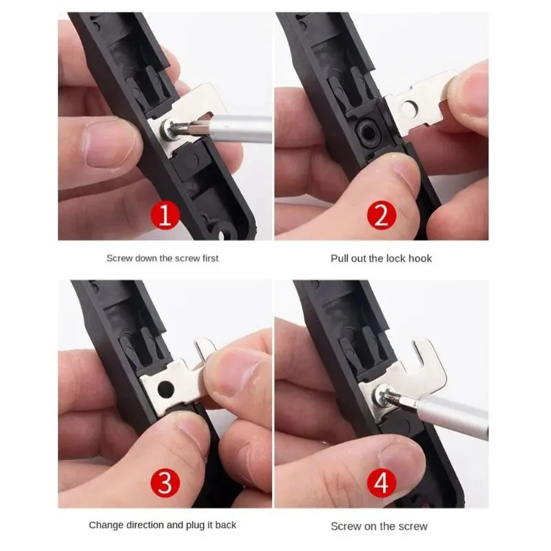 Sliding Folding Trackless Screen Door Latches Push-Pull Mesh Window Hook Locks Anti-theft Lock Buckle Left&Right Universal Latch