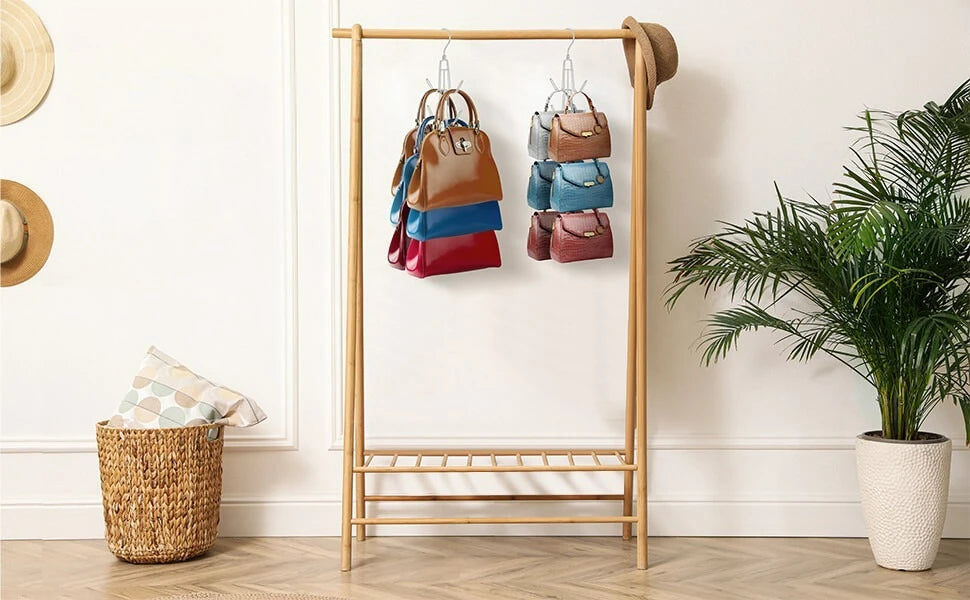 2 Pack Purse Hanger Organizer Metal Handbag Storage Hook for Closet Space Saving Rack Keeping Bags Visible in Condition