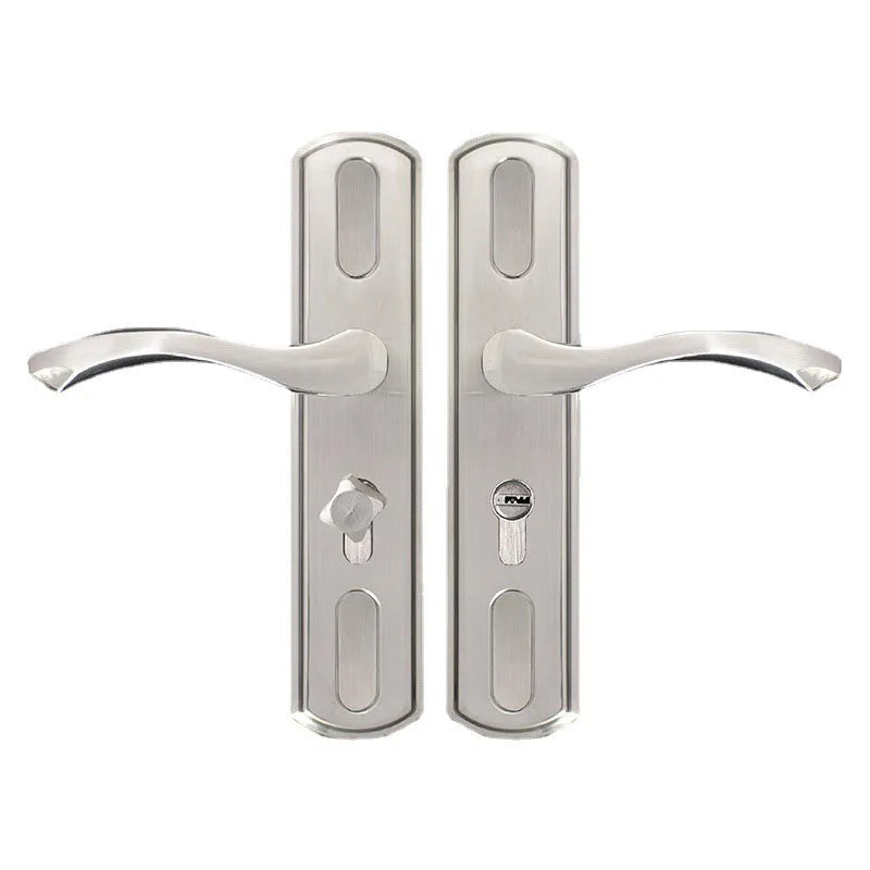 Adjustable Stainess Steel Door Handle lock set Home Security With Keys  Interior Door Lock Hole Size110-190mm