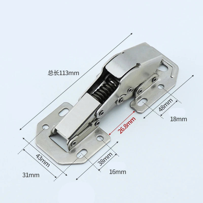 170 Degree Furniture Cabinet Door Hydraulic Hinge with Screws Soft and Slow Close Thick Door Panels Door Wardrobe Hinge Hardware