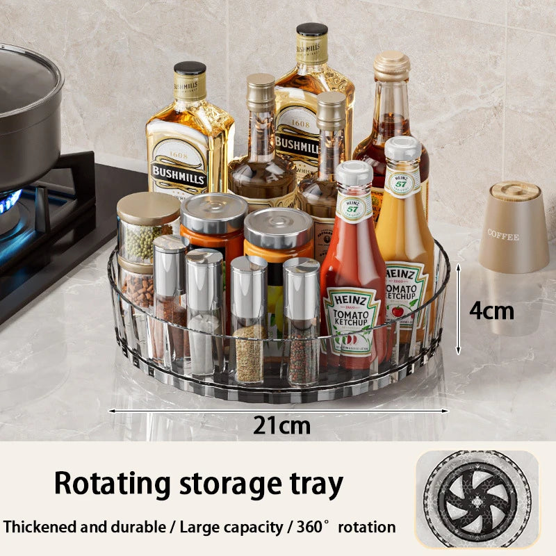 Rotating Spice Rack For Home Kitchens Multi-Functional Storage Tray For Seasoning Bottles And Jars, And Cosmetics