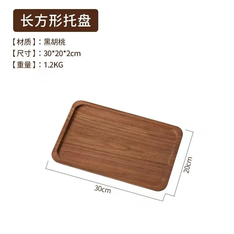 Large round Wooden Food Tray Serving Plate Waterproof l Wood Dert Plate Fruit Tray Wood Crt Decorative Item