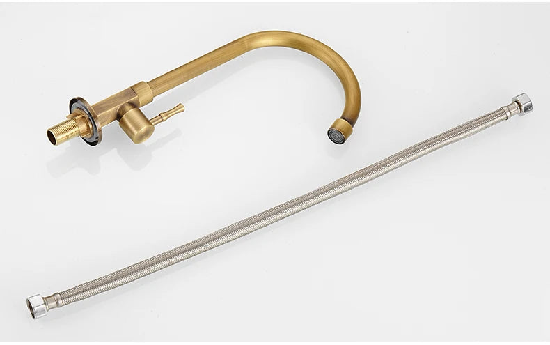Cold Kitchen Sink Faucet Antique Bronze Finished 360 Degree Single Hole Water Tap Cooper Kitchen Tap ELK12