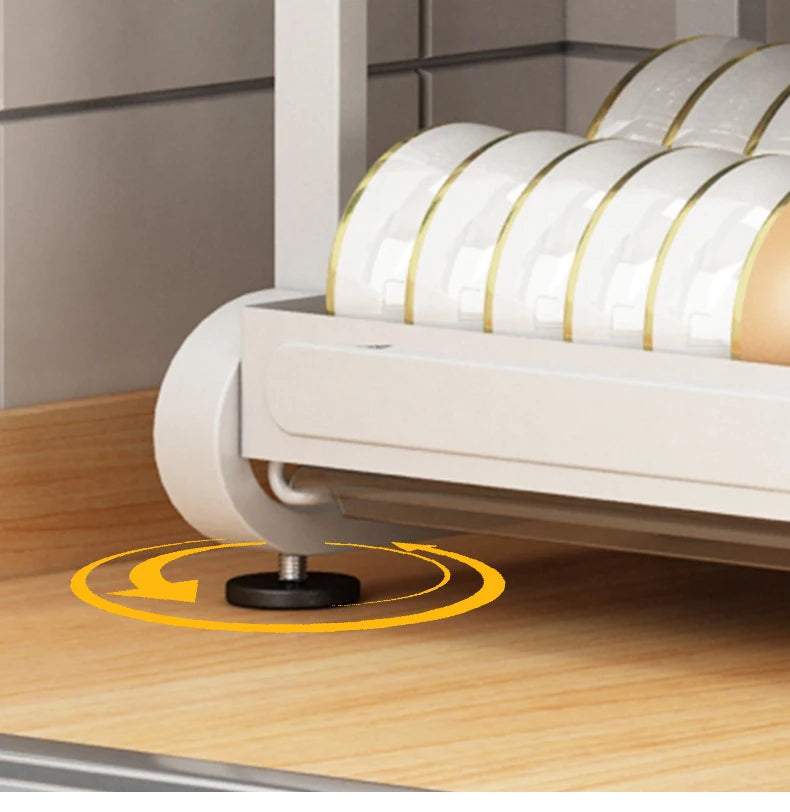 Kitchen Dish Storage Rack, External Hook Plate Organizer, Multi-Function Home Plate Holder, Compact Dish Organizer