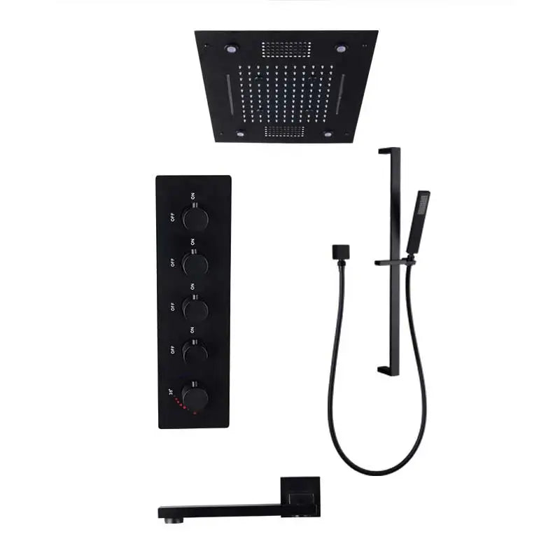 Popular Bathroom Accessories LED Shower Head Set Smart Music Shower Head Faucet Rainfall Waterfall Mist Bathroom Spray Shower