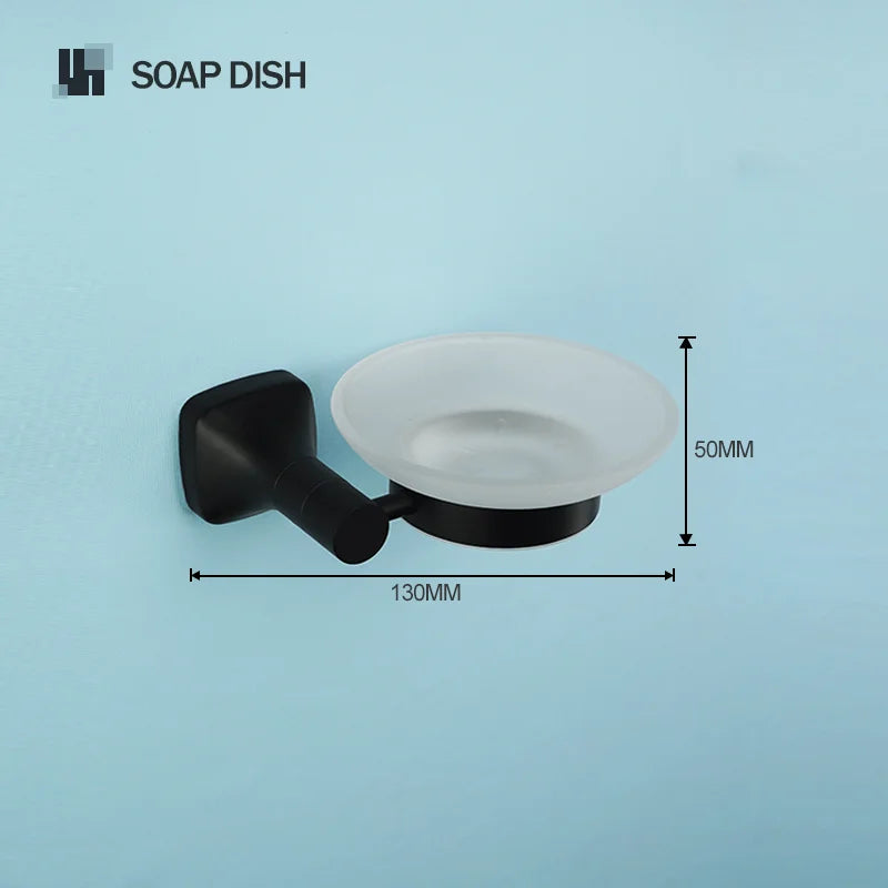 Black Bathroom Accessories Stainless Steel Wall Mounted Bath Towel Holder Robe Hook Toilet Brush Paper Towel Holder Pendant