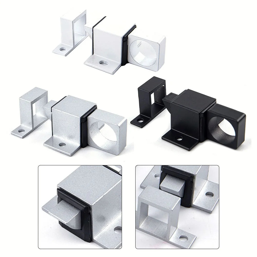 Door Latch Aluminum Alloy Security Automatic SASH Door Spring Bounce Lock Square Self-closing Bolt Spring Thumb Lock