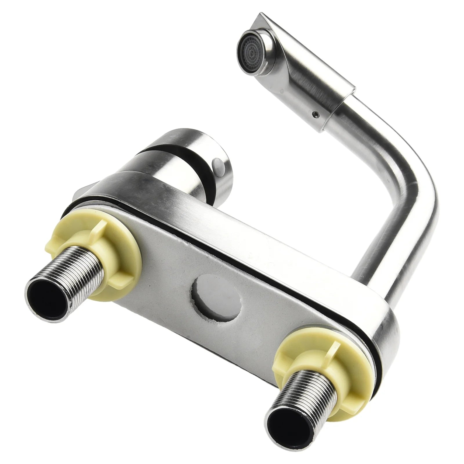 Stainless Steel Basin Faucet Sink Faucet Tap Cold And Hot Mixer Tap 2 Holes Single Handle Deck Mounted Tap