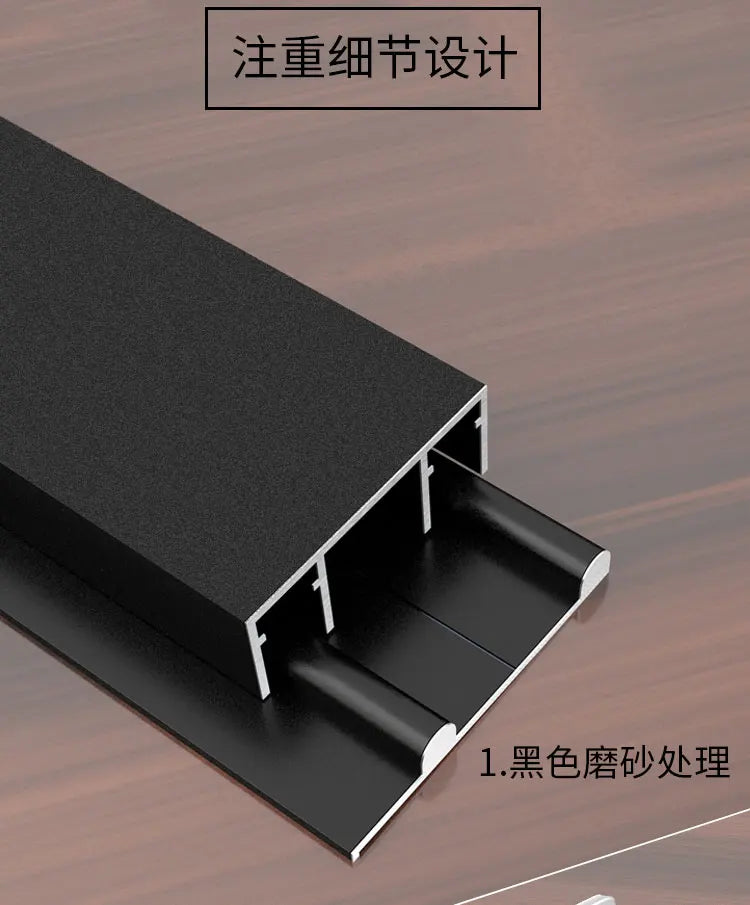 Sliding door slide rail aluminum alloy No slotting required thicken Dual track system Cam guide rail Pass through door slot