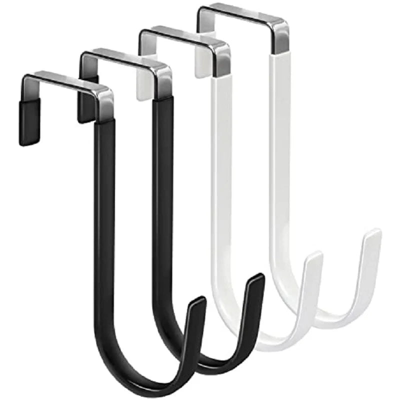 Door Hangers Hooks with Rubber Organizer Hook for Living Room Bathroom Bedroom Kitchen Hanging Key Clothes Towel Hat Coat Robe
