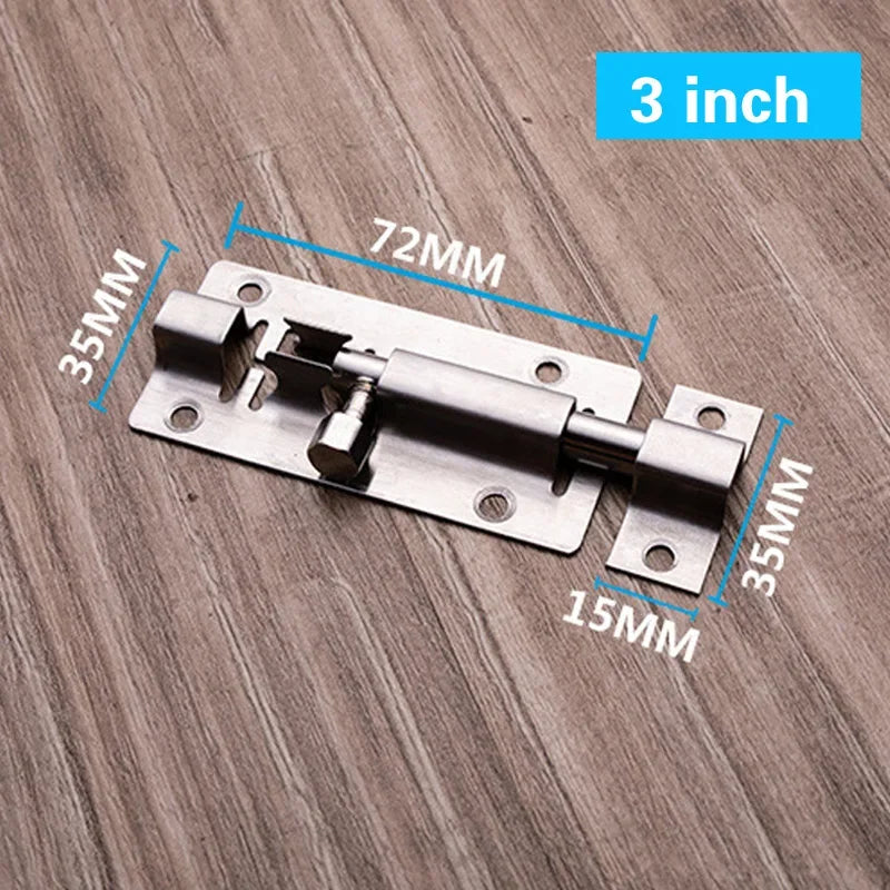 Door Security Slide Latch Lock Stainless Steel Bolt With Solid Heavy Duty Brushed Finish Door Latch Sliding Lock