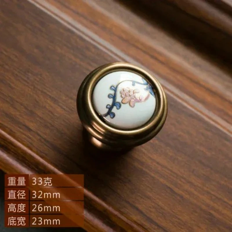 ceramic handle American retro cabinet door modern minimalist European style drawer cabinet wardrobe cabinet handle