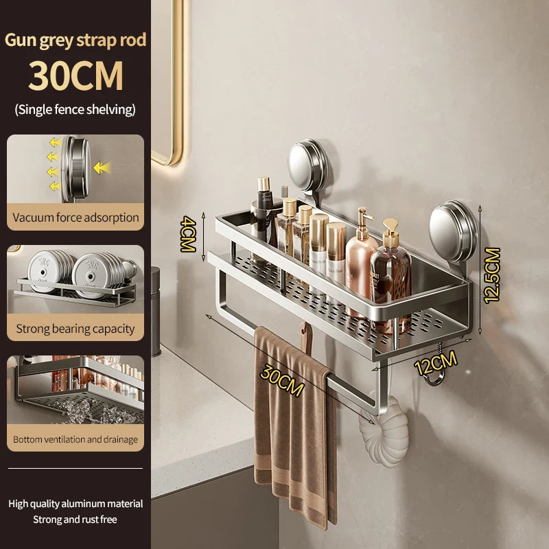 Bathroom,Suction Cup Storage Rack, Non Perforated Toilet, Washbasin, Washbasin, Wall Storage Rack