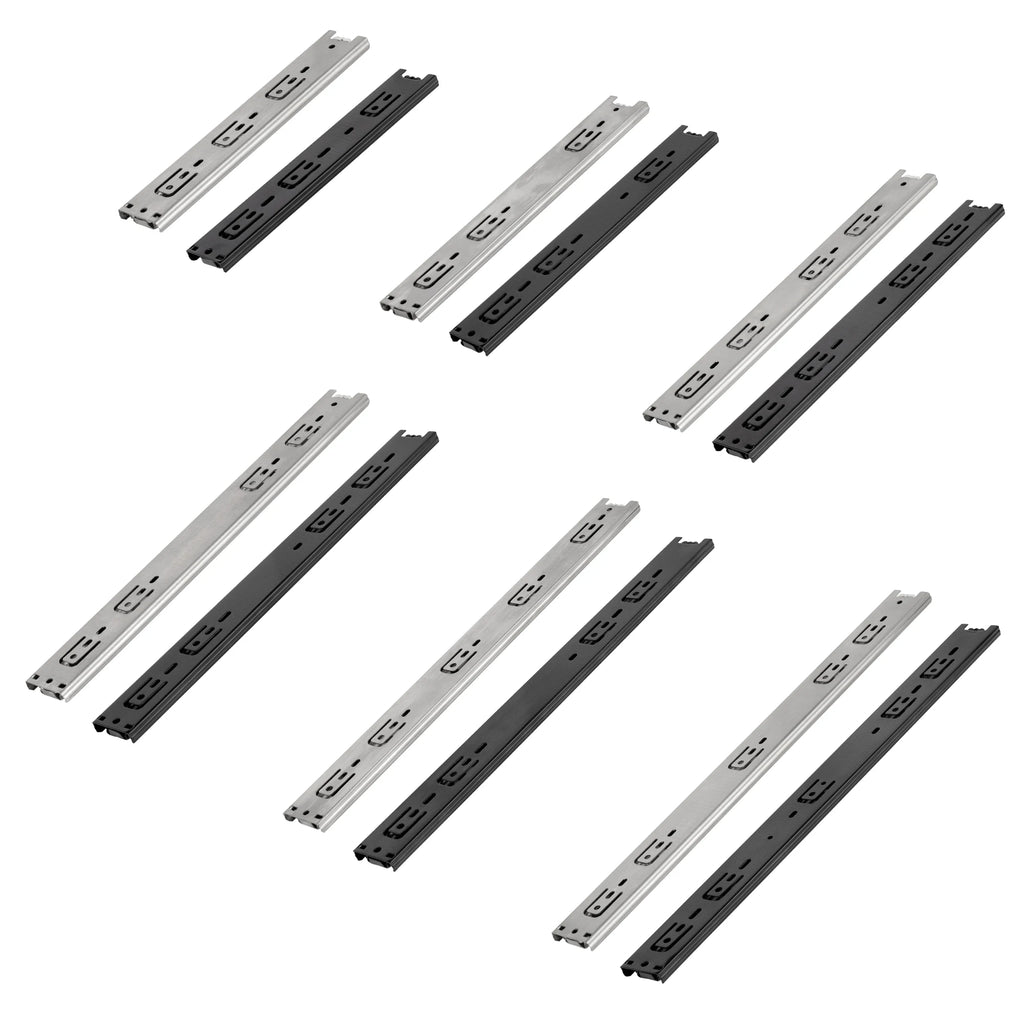 Drawer Rail 10~20Inch Stainless Steel Ball Bearing Slides Drawer Sliding Track 3-Section Full Extension Cabinet Furniture Slides