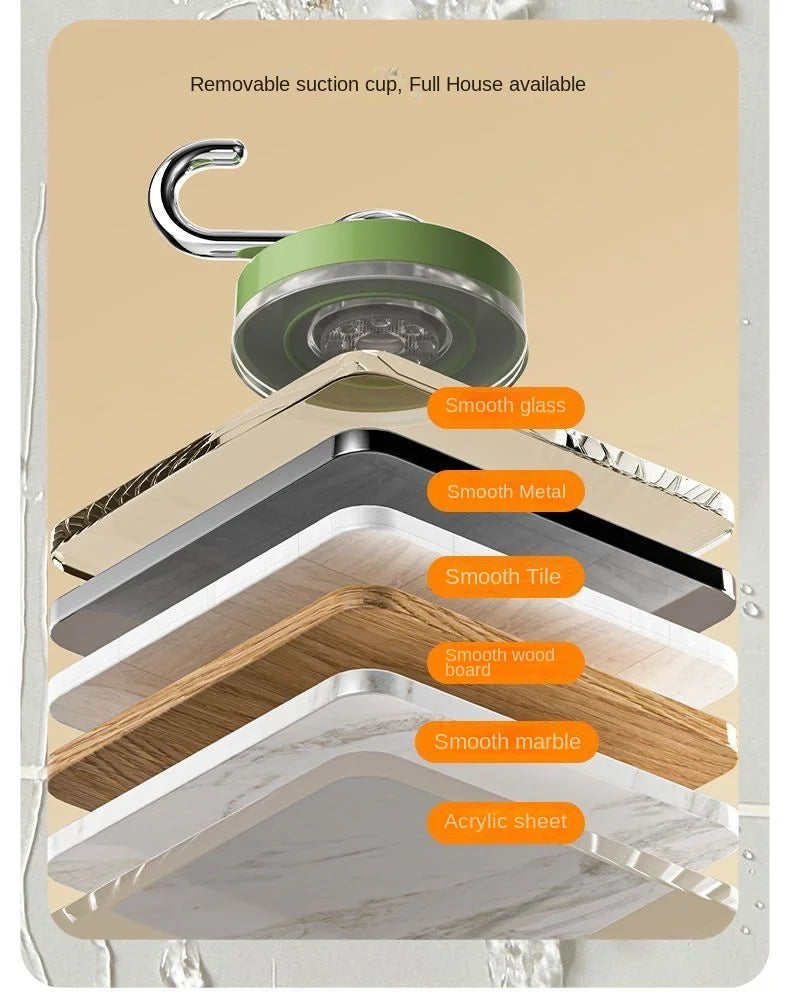Bathroom Accessories Waterproof Rotating Suction Hooks for Bathroom Kitchen Strong Adhesive Wall Organize
