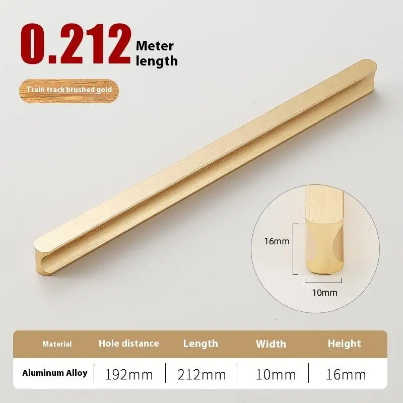 Modern Simple Light Luxury I-Shaped Cabinet Door Handle Extended Round Head Drawer Wardrobe Cabinet Furniture Door Handle