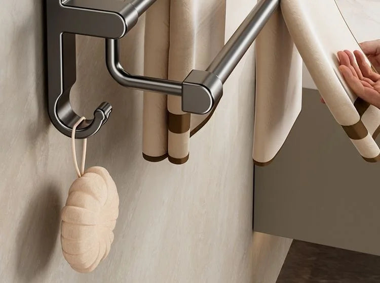 Towel Rack Bathroom No-Drill Storage Rack Suction Cup Wall-Mounted Towel Rack Toilet Bathroom Double Towel Hanging Rod