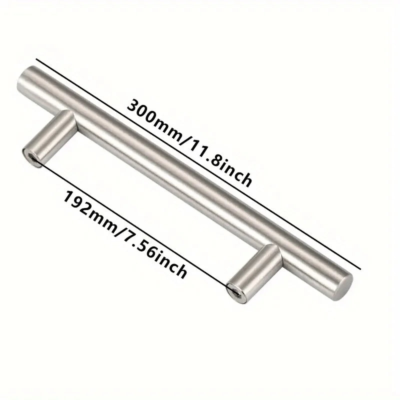 12 Pcs Modern Stainless Steel Cabinet Pulls Modern Arch Design Brushed Metal Furniture Drawer Pull Hardware Pulls Bar Handle