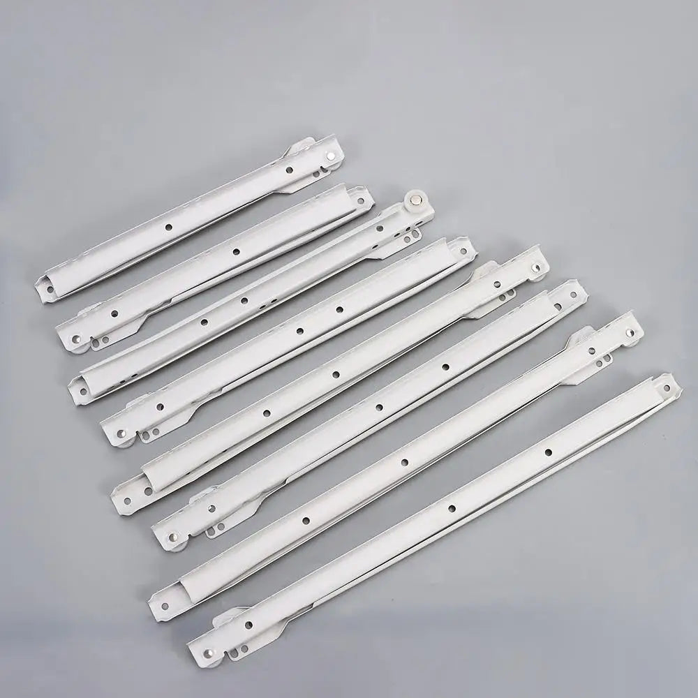 1Pair Chute Cabinets Keyboard Roller Pulley Furniture Slides Mute Two Section Drawer Track Slides Cabinet Rails
