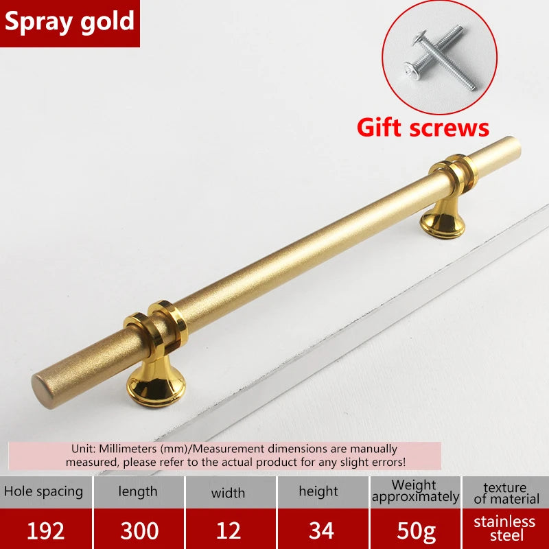 Modern Black Gold Cabinet Handles - Solid Drawer Knobs For Kitchen Furniture With Zinc Alloy Material