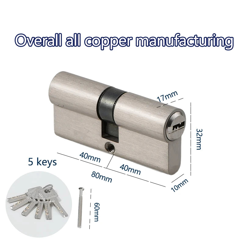 lock cylinder door with master key Indoor entrance door lock 60mm 70mm 80mm Eccentric lock cylinder same key Customize