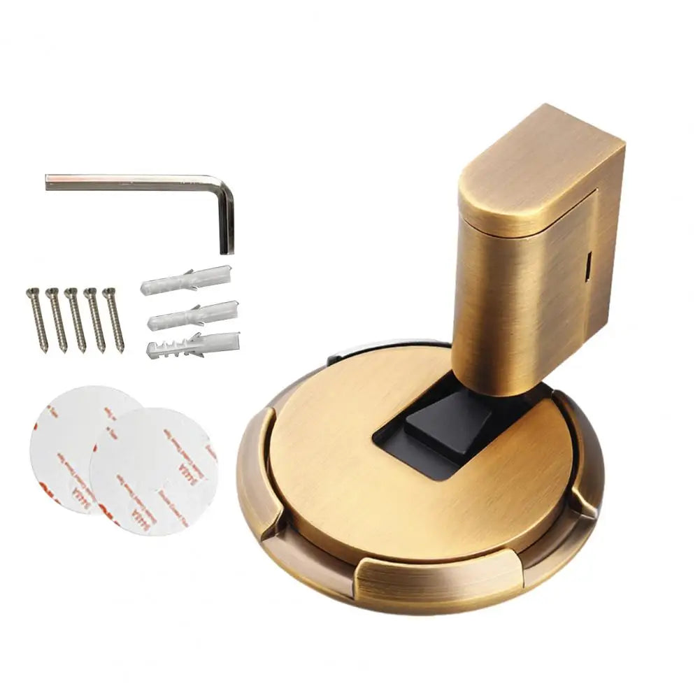 Magnetic Door Stopper No Drilling Silent Floor Door Stop with Screws Adhesive Adjustable Mechanical Magnetic Door Stopper