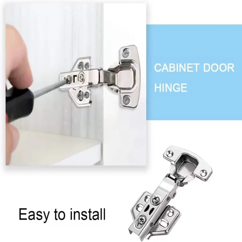 2-8 Pcs Stainless Steel Cabinet Door Hinges Hydraulic Damper Buffer Soft Close Quiet Wardrobe Door Concealed Hinges with Screws