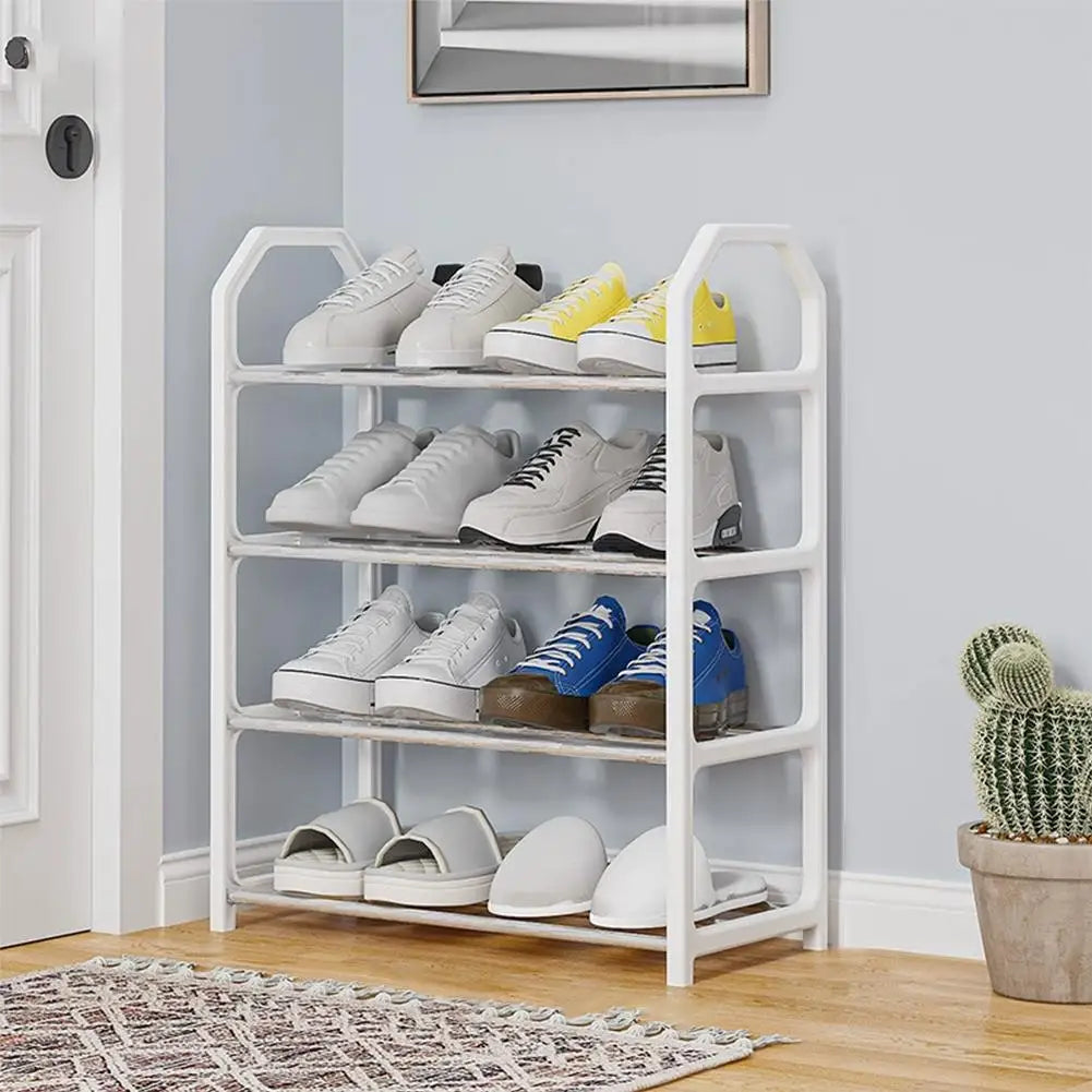 Four Layer Trapezoidal Shoe Rack Multifunctional Easy Assembly Home Dormitory Storage Cabinet for Balcony