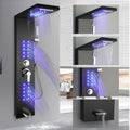 ZAPPO Shower Panel Tower System with LED Rainfall Waterfall Head LED Full Body Jets System Handheld Shower Column w/Tub Spout