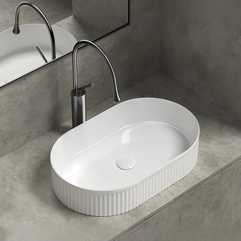 1 modern ceramic bathroom large sink, bathroom sink, modern home vanity basin (excluding faucet), suitable for balcony bathroom,