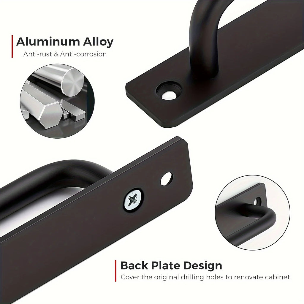 Black Door Handles Aluminium Alloy Kitchen Door Pulls Balcony Bedroom Silver White Furniture Handle Door Hardware