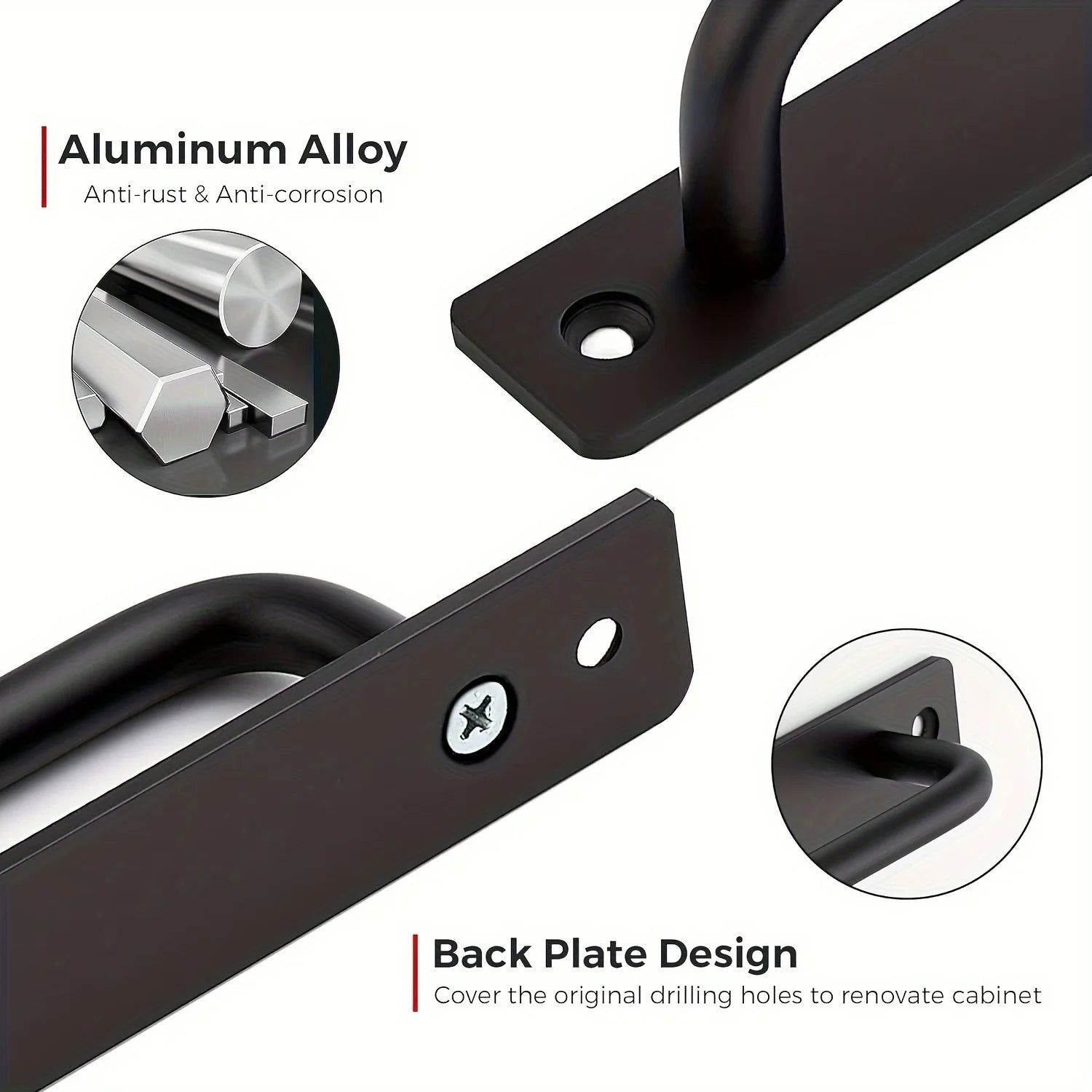 Black Door Handles Aluminium Alloy Kitchen Door Pulls Balcony Bedroom Silver White Furniture Handle Door Hardware