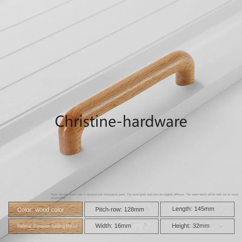 Simple Modern Wooden Cabinet Round Single-hole Handle Drawer Door Kitchen Shoe Cabinet Solid Wood Log Handle