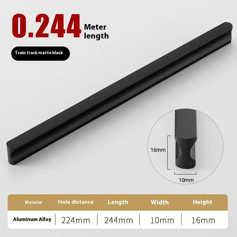 Modern Simple Light Luxury I-Shaped Cabinet Door Handle Extended Round Head Drawer Wardrobe Cabinet Furniture Door Handle